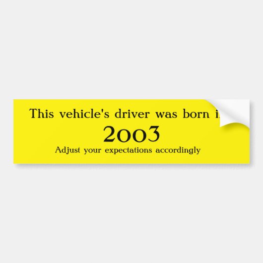 ドライバ生まれイン____期待に応える バンパーステッカー (正面)