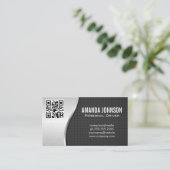 ドライバ | メタリック背景 | QRコード 名刺 (スタンド正面)