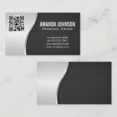 ドライバ | メタリック背景 | QRコード 名刺 (正面/裏面)