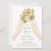 ドライパームフローラボホトライアングルアーチブライダルシャワー 招待状 (正面)