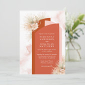 ドライパーム赤面と錆び結婚式招待状 招待状 (スタンド正面)