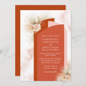 ドライパーム赤面と錆び結婚式招待状 招待状 (正面/裏面)