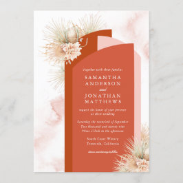 ドライパーム赤面と錆び結婚式招待状 招待状