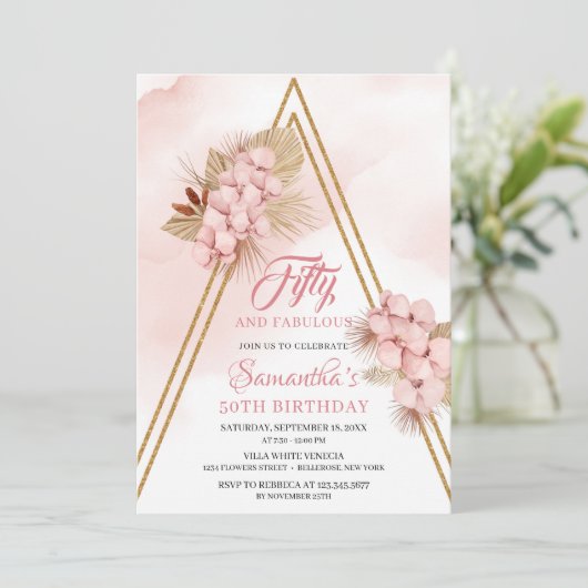 ドライパーム赤面オーキッド金ゴールドフィフティ&ファブロス 招待状 (スタンド正面)