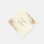 ドライパーム赤面フラワーズボホ結婚ーズ スタンダードカクテルナプキン (角)