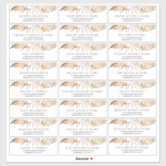 ドライパーム離れズスモールゲストネーム住所 シール (シート)