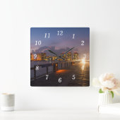 ドライビングオンナバラビーチピア壁時計 スクエア壁時計 (ホーム)