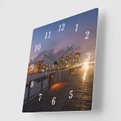 ドライビングオンナバラビーチピア壁時計 スクエア壁時計 (傾斜)