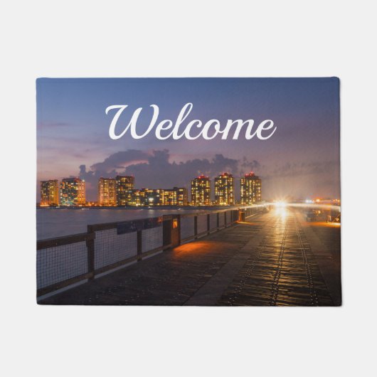 ドライビングオンナバラビーチピアWelcome Doormat ドアマット (正面)