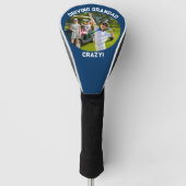 ドライビンググラン熱狂するダフォトブルーホワイトドライバー ゴルフヘッドカバー (正面)