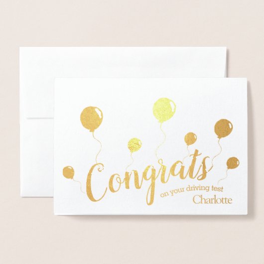 ドライビングテストおめでとうカード 箔カード (封筒付き正面)