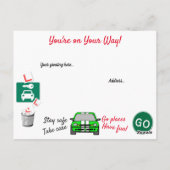 ドライビングテストの成功おめでとうございます ポストカード (裏面)