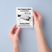 ドライビングレッスドライビングスクール漫画デザインフライ チラシ (手)