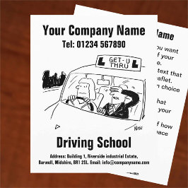 ドライビングレッスドライビングスクール漫画デザインフライ チラシ