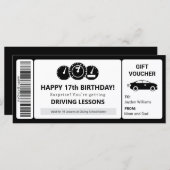 ドライビングレッスン受講券テンプレートギフト証明書 (正面/裏面)