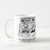 ドライビングレッスン – 道路のどの側? コーヒーマグカップ (左)