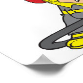 ドライファイヤーホースポスター付き消防士 ポスター (角)