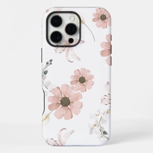 ドライフラワーのシームレスパターン iPhoneケース (裏面)
