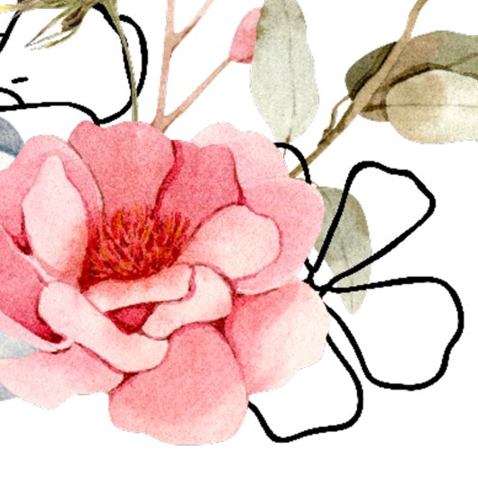 ドライフラワーウォーターカラーブライダルシャワー招待 招待状