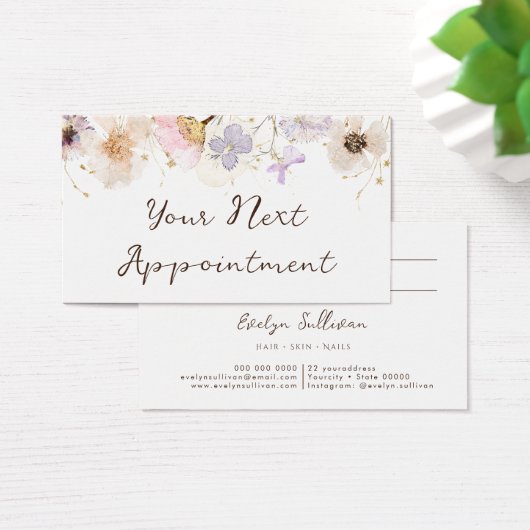 ドライフラワーエレガントアポイントメントカード (デスク)