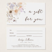 ドライフラワーエレガントギフトカード (正面&裏面)