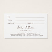 ドライフラワーエレガントギフトカード (裏面)