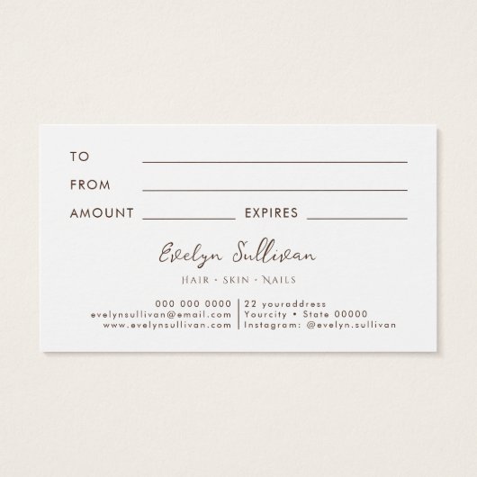 ドライフラワーエレガントギフトカード (裏面)