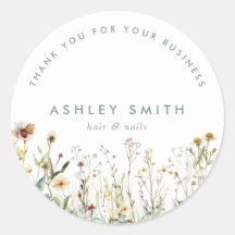 ドライフラワークラシックズラウンドステッカー