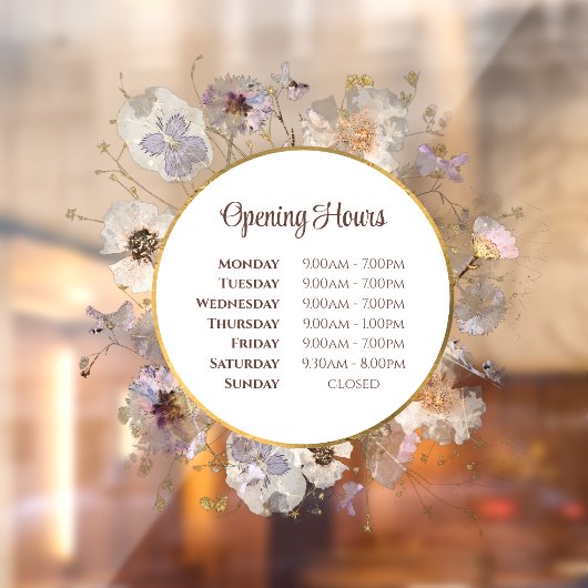 ドライフラワーズ サークル オープニングアワー ウィンドウステッカー ウィンドウサイン (シート2)