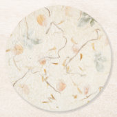 ドライフラワーナチュラルバックグラフト紙 ラウンドペーパーコースター (正面)