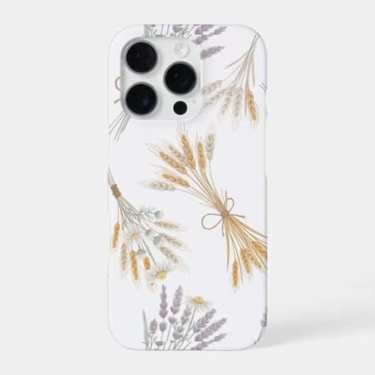 ドライフラワーバンドル カモミール ラベンダー 小麦 iPhoneケース (裏面)