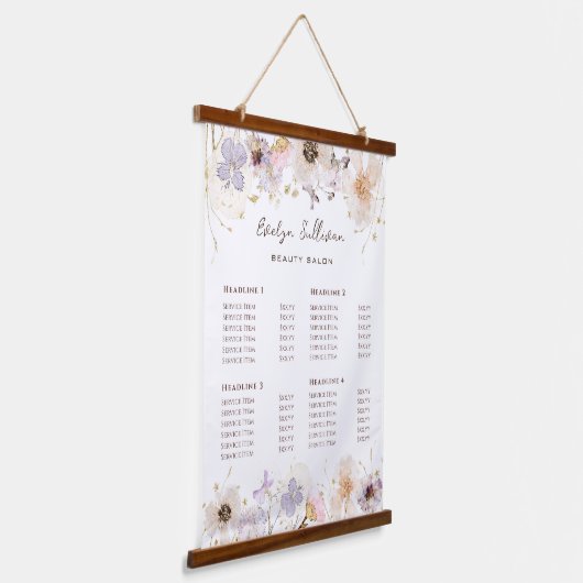 ドライフラワープライスぶら下がったリスト生地 吊り下げ型タペストリー (傾斜あり)