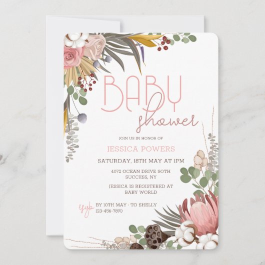 ドライフラワーメドレー招待状 招待状 (正面)