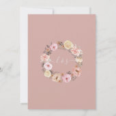 ドライフラワーリーフバラ金ゴールドボホカップルのシャワー 招待状 (裏面)