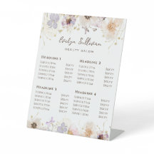 ドライフラワー価格表台座看板