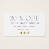 ドライフラワー感謝していは割引カード (裏面)