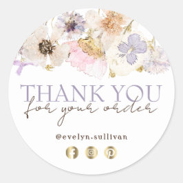 ドライフラワー感謝していズシール ラウンドシール