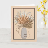 ドライフラワー葉ズ素晴らしニース大人誕生日 カード (黄色い花)