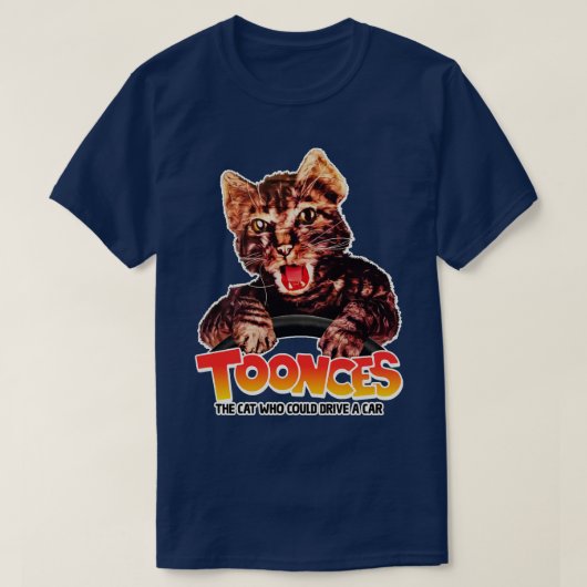 ドライブできる猫をトーンセス Tシャツ (デザイン正面)