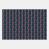 ドライブのスポーツパターンの贈り物の後の女性ゴルファー ラッピングペーパーシート (正面3)