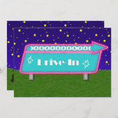 ドライブインムービーシアターパーティの招待状 招待状 (正面/裏面)