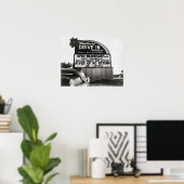 ドライブイン劇場， 1954.ヴィンテージ写真 ポスター (ホームオフィス)