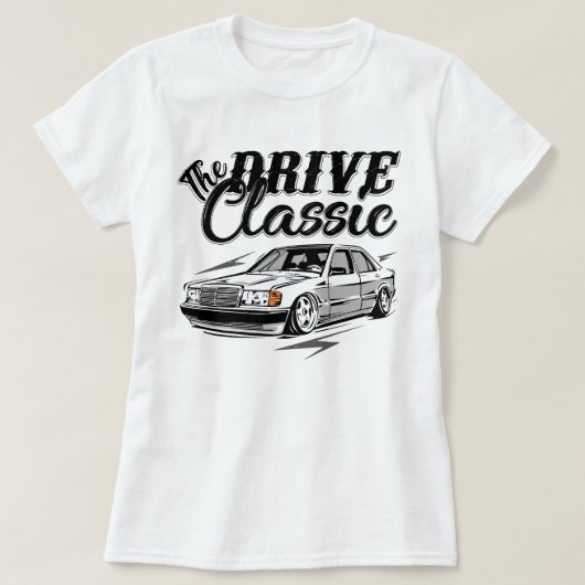 ドライブクラシックMERCEDES W201 190E Tシャツ (デザイン正面)