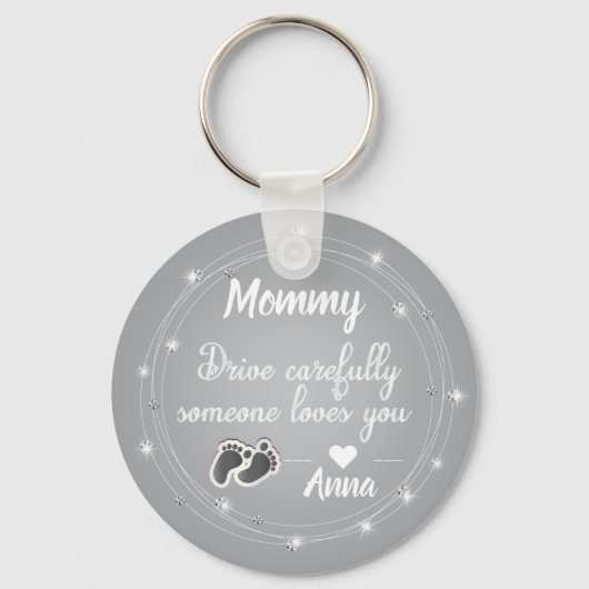 ドライブシークンシルバーダイヤモンド引用文デザイン キーホルダー (正面)