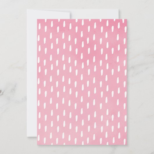 ドライブスルー女の子ベビーシャワーピンクフローラサファリ 招待状 (裏面)