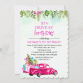 ドライブスルー誕生日 招待状 (正面)