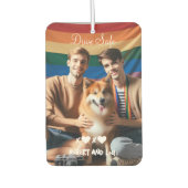 ドライブセーフゲイカップル愛 | カスタム写真 カーエアーフレッシュナー (正面)