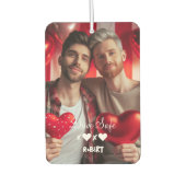 ドライブセーフゲイカップル愛 | カスタム写真 カーエアーフレッシュナー (正面)