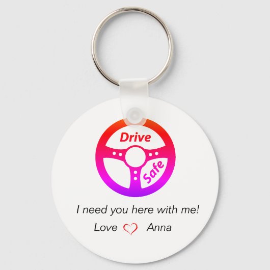 ドライブセーフパーソナライズされたキーチェーン キーホルダー (正面)