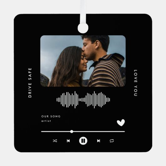 ドライブセーフミュージックプレーヤーフォトカーオーナメント メタルオーナメント (正面)